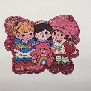 Acrylic Flatback Strawberry Rainbow Bear Badge Clip Keychain Crafts‎ Bag Clip